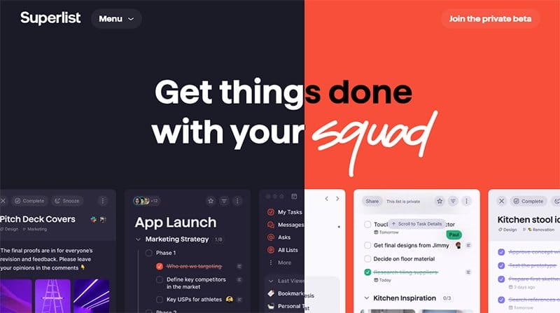 5. Superlist - Awesome Websites Designs for Inspiration Example