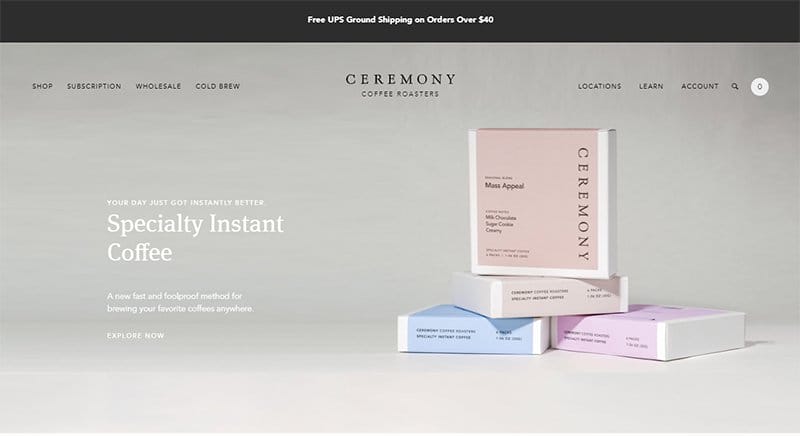 54. Ceremony Coffee Roasters - Powerful Examples of Responsive Web Design