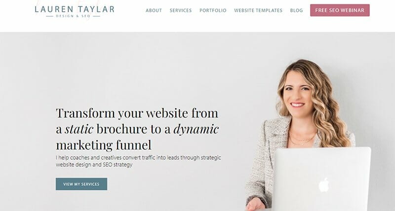 6. Lauren Taylar - Virtual Assistant Website Example