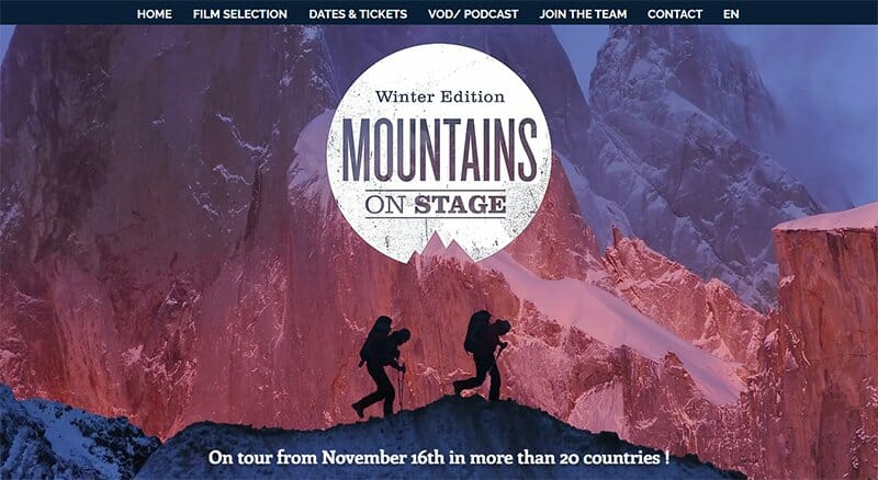 6. Mountains on Stage - Conference Website Design Example