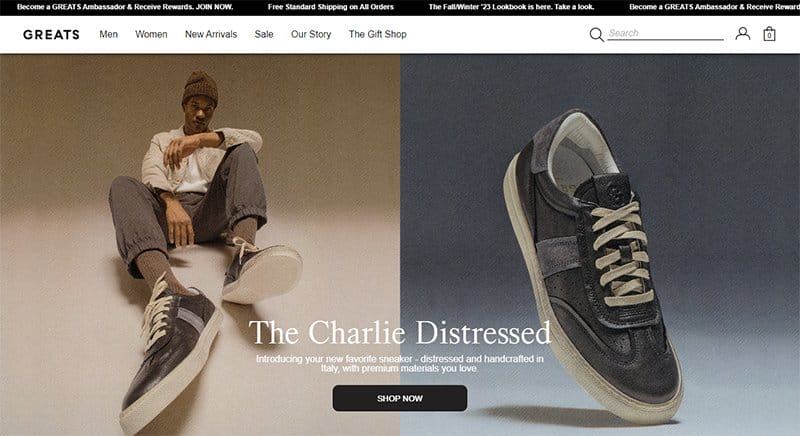 7. Greats - Best Elegant Website Example