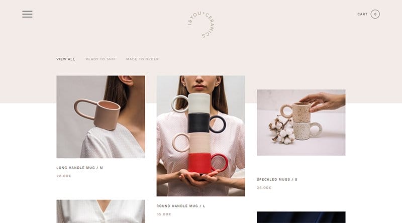 7. I & You Ceramics - Best Big Cartel Website Example