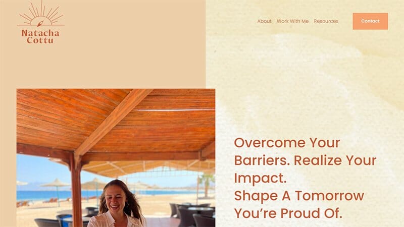7. Natacha Cottu - Best Life Coach Website Example