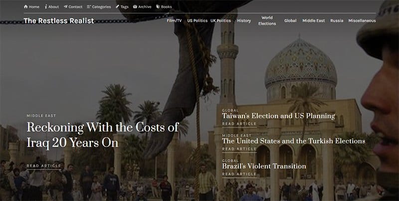 7. The Restless Realist - Best News Website Designs For Inspiration