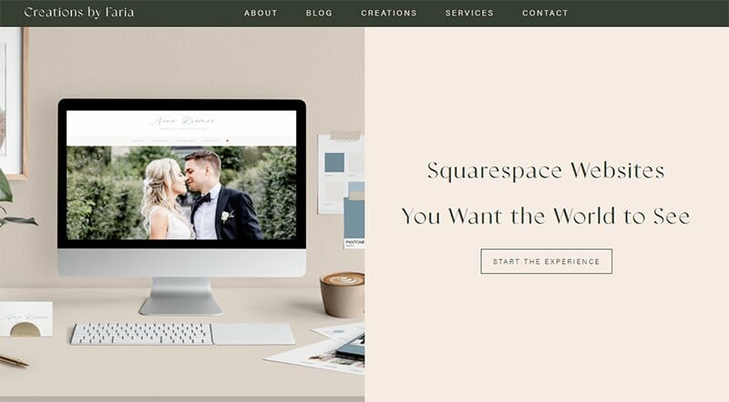 8. Creations by Faria - Virtual Assistant Website Example