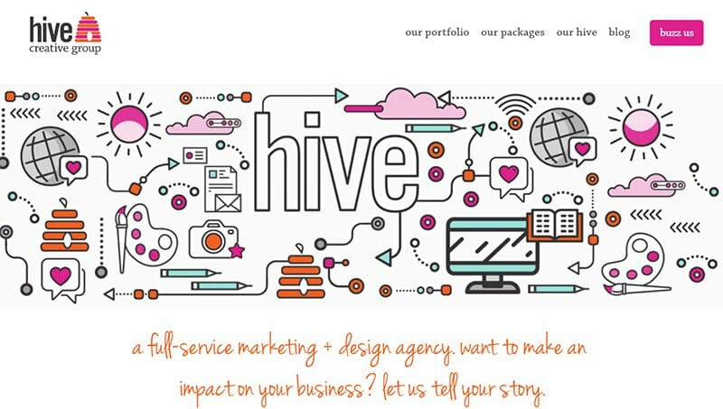 8. Hive Creative Group - Outstanding Marketing Website Design Example
