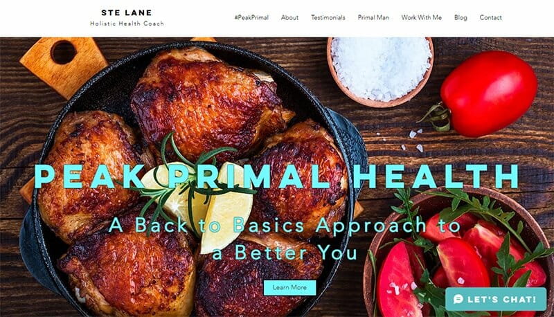 8. Peak Primal Health - Best Health Coaching Website Example