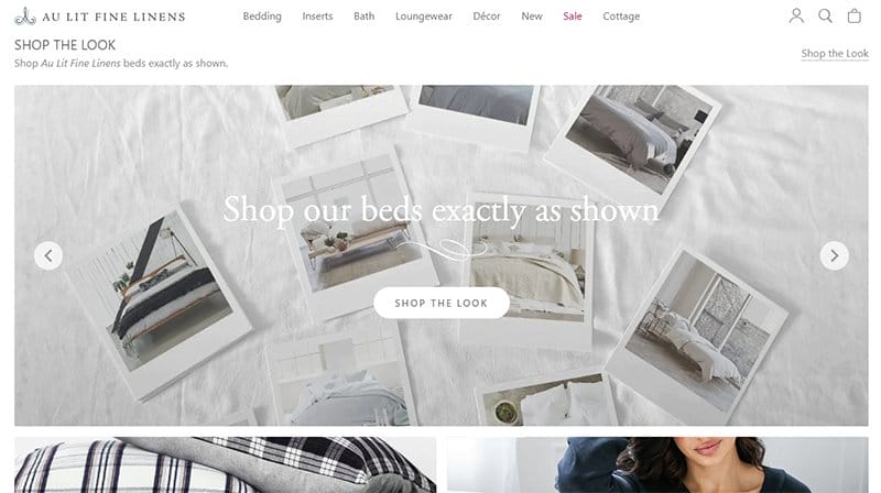 9. Au Lit Fine Linens - Best Website Carousel Example