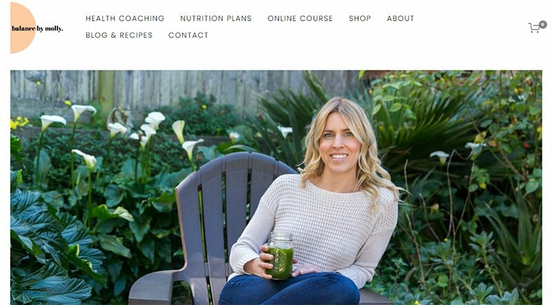 9. Balance By Molly - Best Health Coaching Website Example