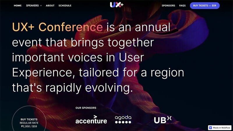 9. UX+ Conference - Conference Website Design Example