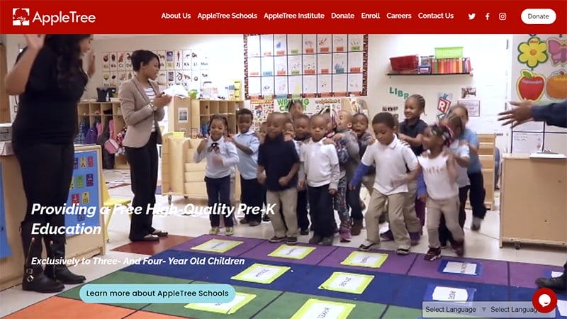 1. AppleTree Institute - Amazing Daycare Website Example