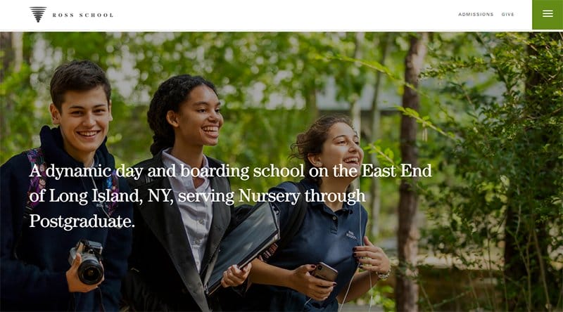 1. Ross School - Great Education Website Example