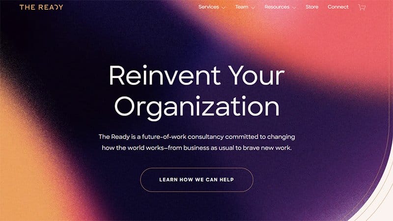 1. The Ready - Best Glassmorphism Website Example