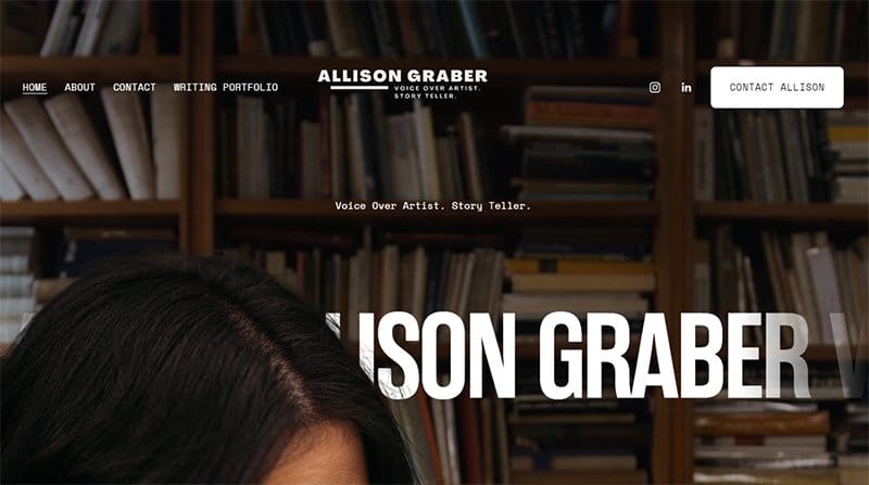 10. Allison Graber - Best Voice Actor Website Example