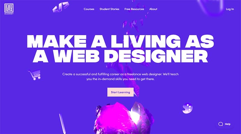 10. Flux Academy - Awesome 3D Website Example