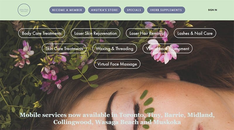 11. Anutka Esthetics - Best Esthetician Websites For Design Inspiration Example