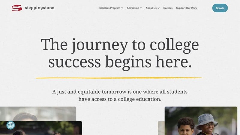 11. Steppingstone - Amazing Daycare Website Example
