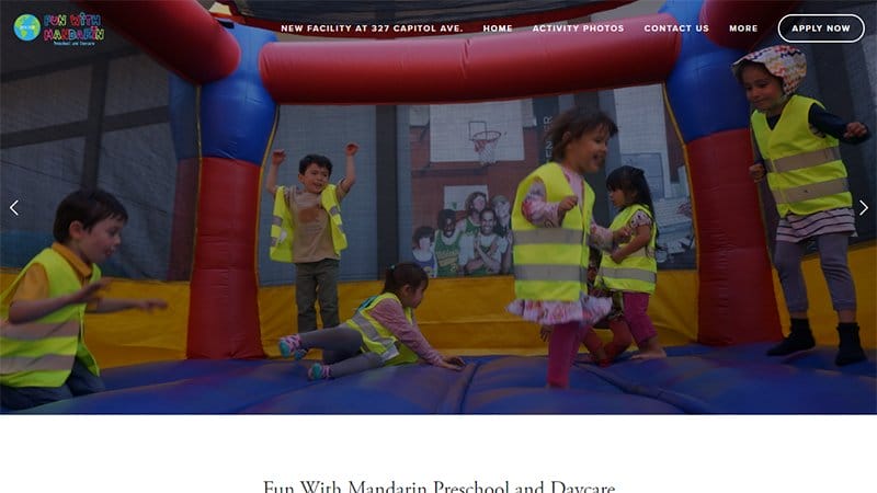 12. Fun With Mandarin Preschool and Daycare - Amazing Daycare Website Example