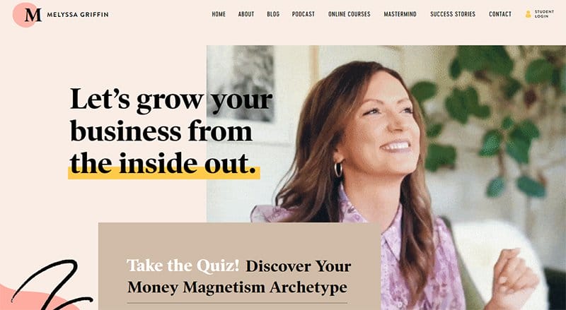 12. Melyssa Griffin - Content Creator Portfolio Example