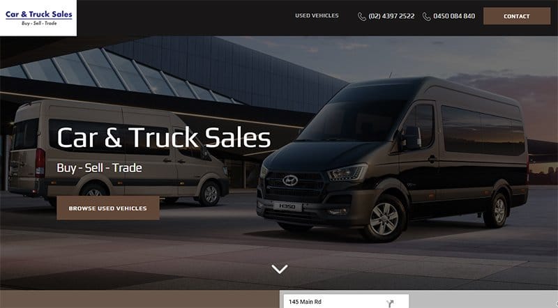 13. Central Coast Hyundai Commercial Vehicles - Great Automotive Website Example