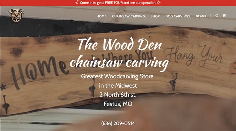 13. The Wood Den - GoDaddy Website Example