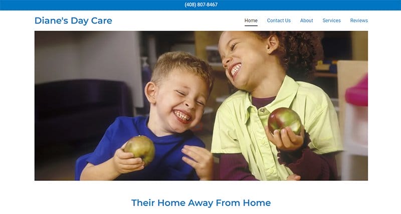 14. Diane's Day Care - Amazing Daycare Website Example