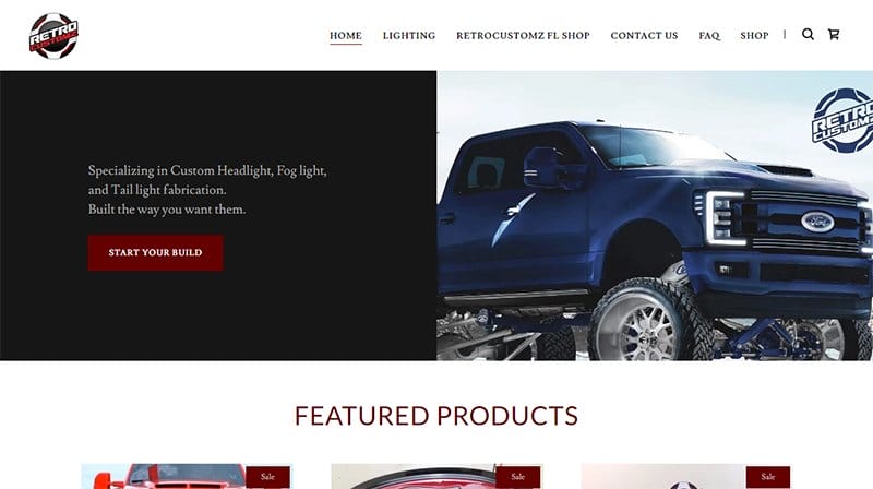 14. Retro Customz - GoDaddy Website Example