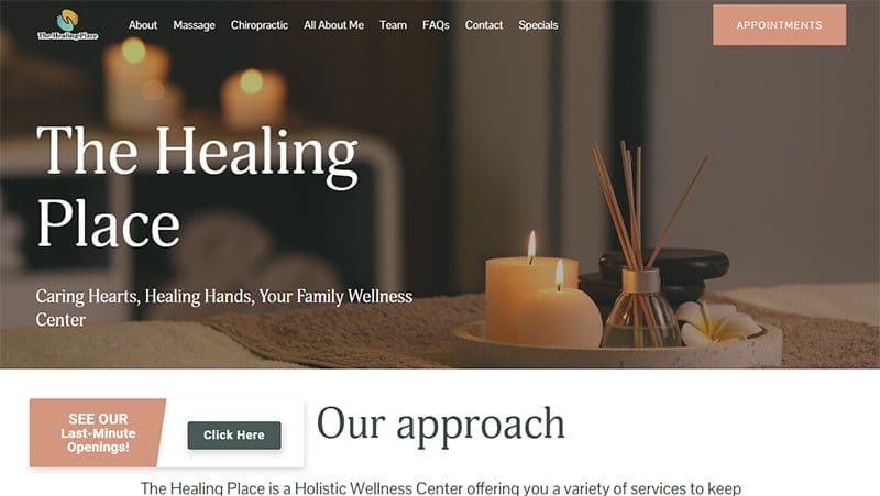 14. The Healing Place - Best Esthetician Websites For Design Inspiration Example
