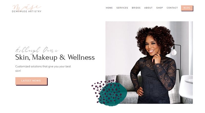 15. Demi Muse Artistry - Best Esthetician Websites For Design Inspiration Example