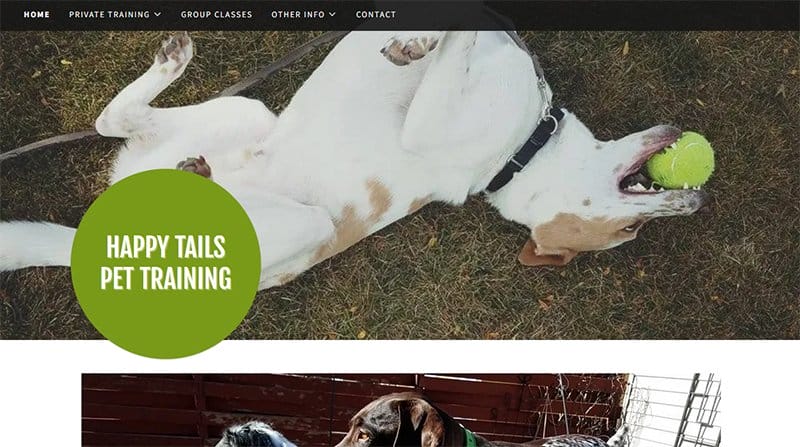 15. Happy Tails Pet Training - GoDaddy Website Example