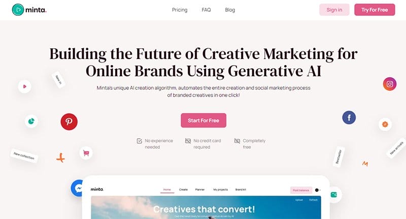 15. Minta - Best High Converting Website Example