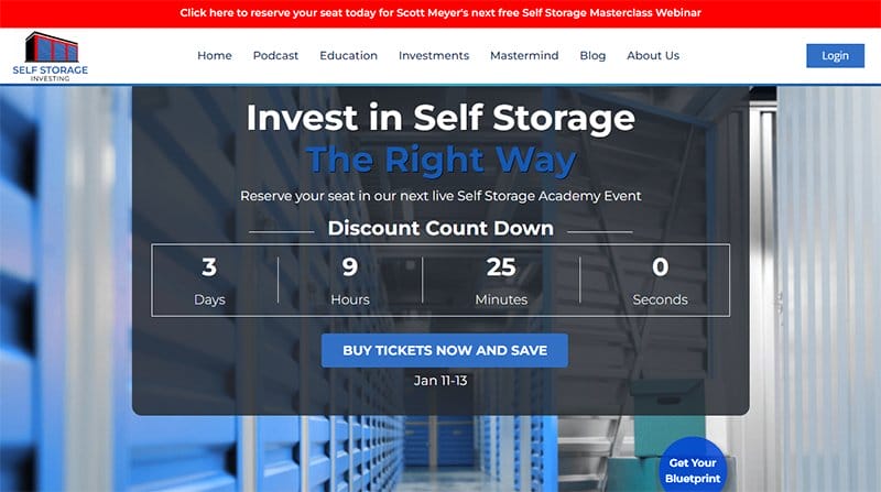 15. Self Storage Investing - Real Estate Investor Website Example