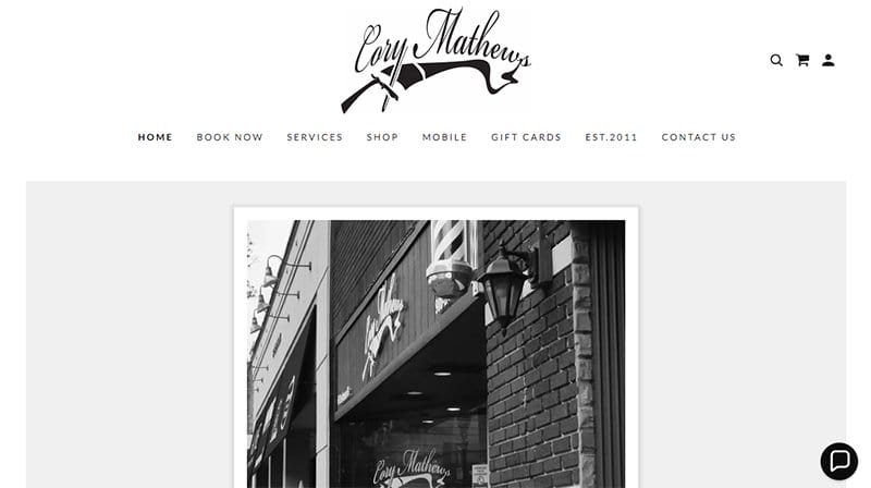 16. Cory Mathews Men's Grooming - GoDaddy Website Example