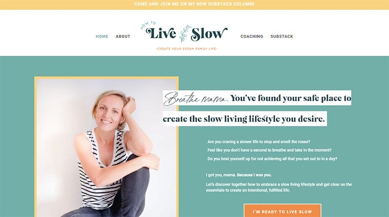 16. How to Live Slow - Content Creator Portfolio Example
