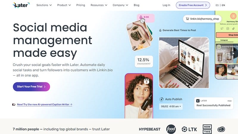 16. Later - Best High Converting Website Example