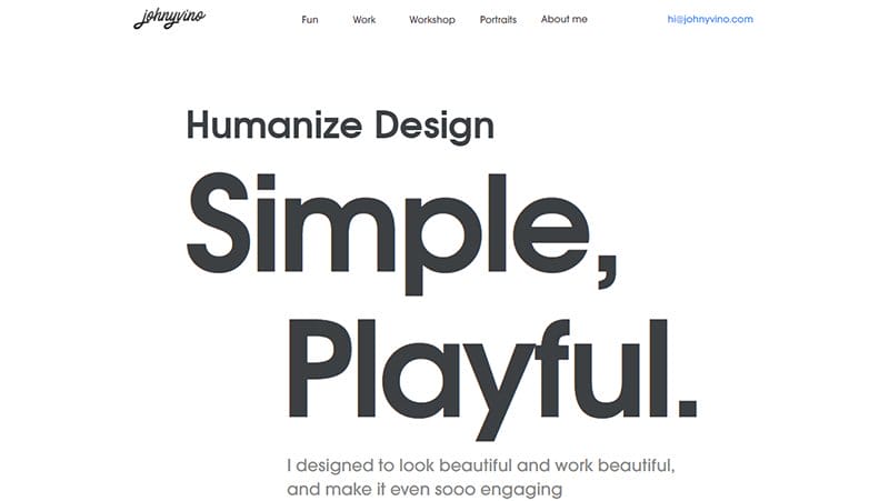 17. Johny Vino - Inspiring Examples of Freelance Business Website