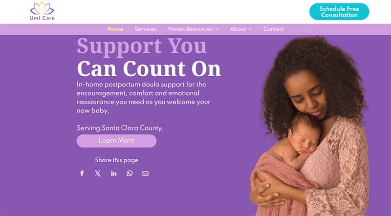17. Umi Care - Examples Of Niche Website Example