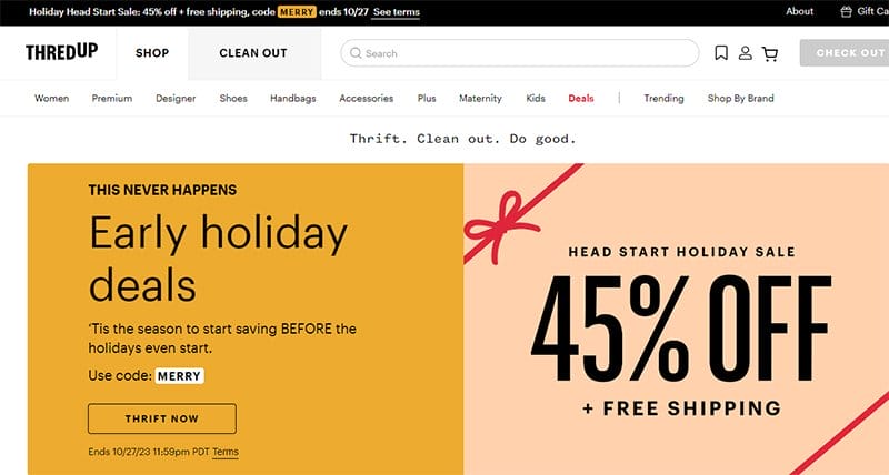 17. thredUP - Best Website Homepage Design Example