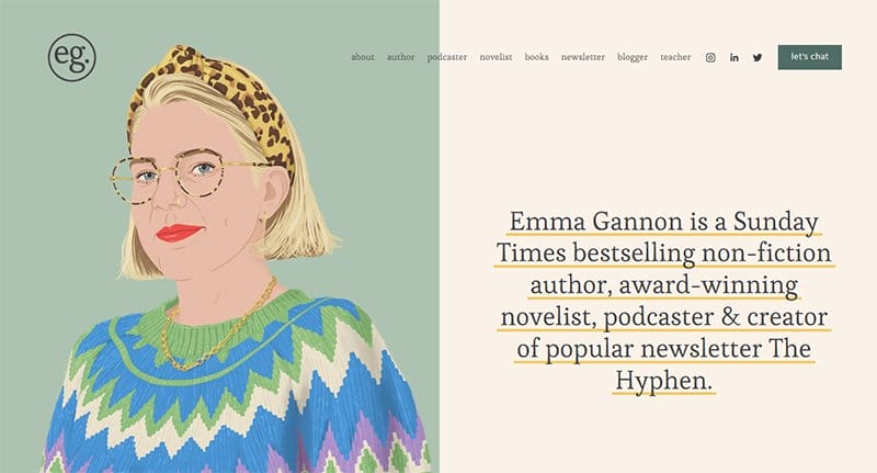 18. Emma Gannon - Content Creator Portfolio Example