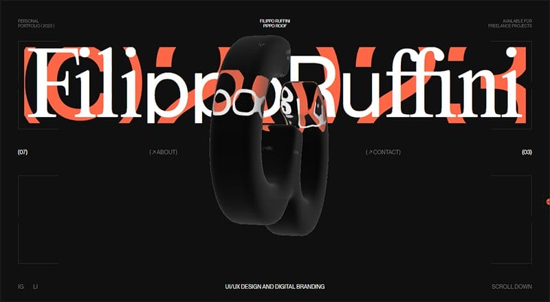 18. Filippo Ruffini - Awesome 3D Website Example