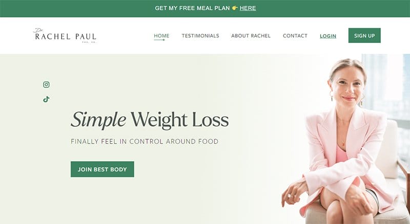 18. The College Nutritionist - Examples Of Niche Website Example
