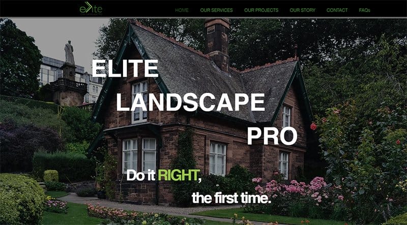 19. Elite Landscape Pro - Examples Of Niche Website Example