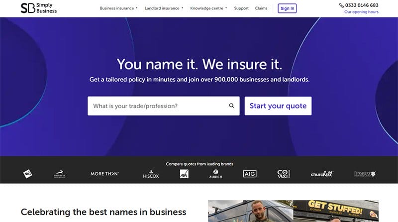 19. Simply Business - Best High Converting Website Example