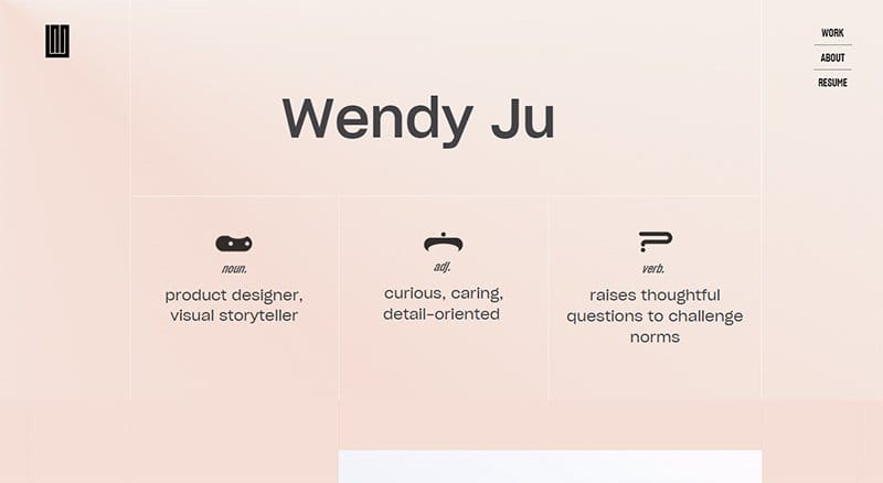 19. Wendy Ju - Inspiring Examples of Freelance Business Website