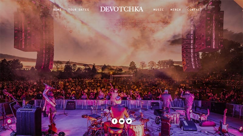 2. Devotchka - Best Band Website Example