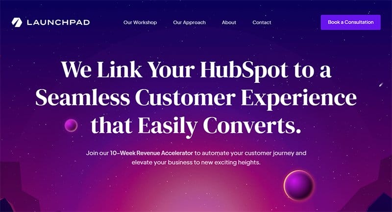 2. Launchpad Consulting - Best Glassmorphism Website Example
