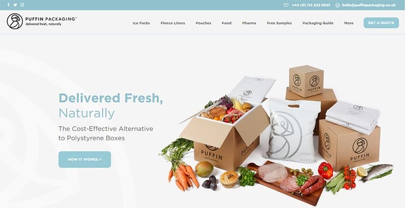 2. Puffin Packaging - Accessible Website Example