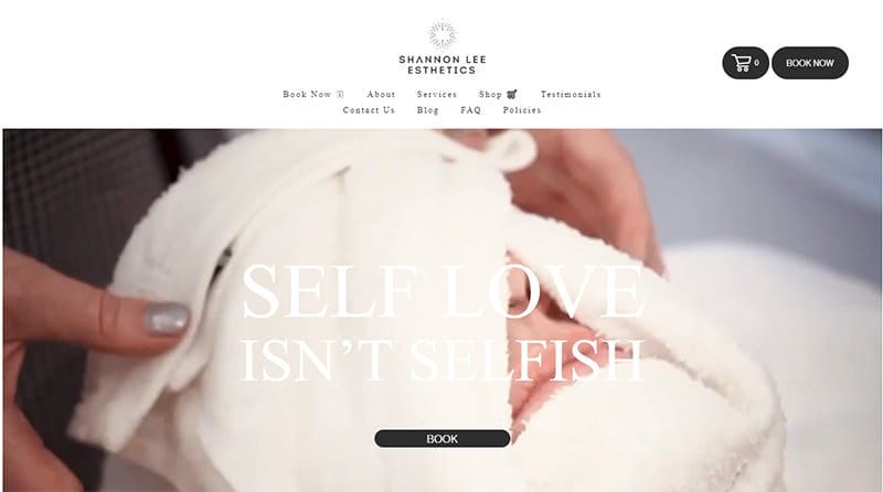 2. Shannon Lee Esthetics - Best Esthetician Websites For Design Inspiration Example