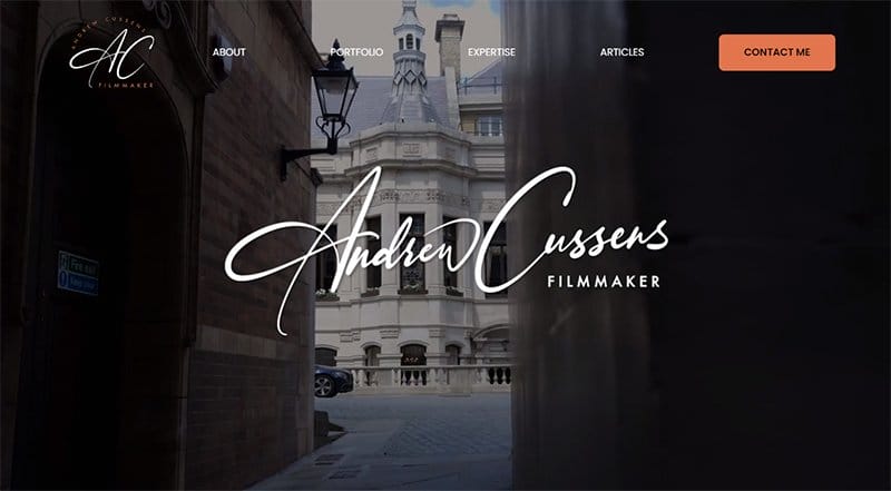 20. Andrew Cussens - Best Filmmaker Portfolio Example