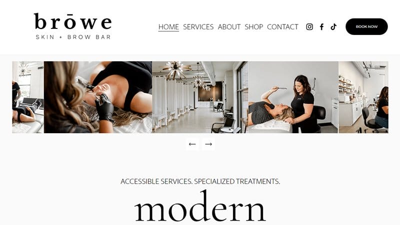 20. Brōwe Skin + Brow Bar - Best Esthetician Websites For Design Inspiration Example